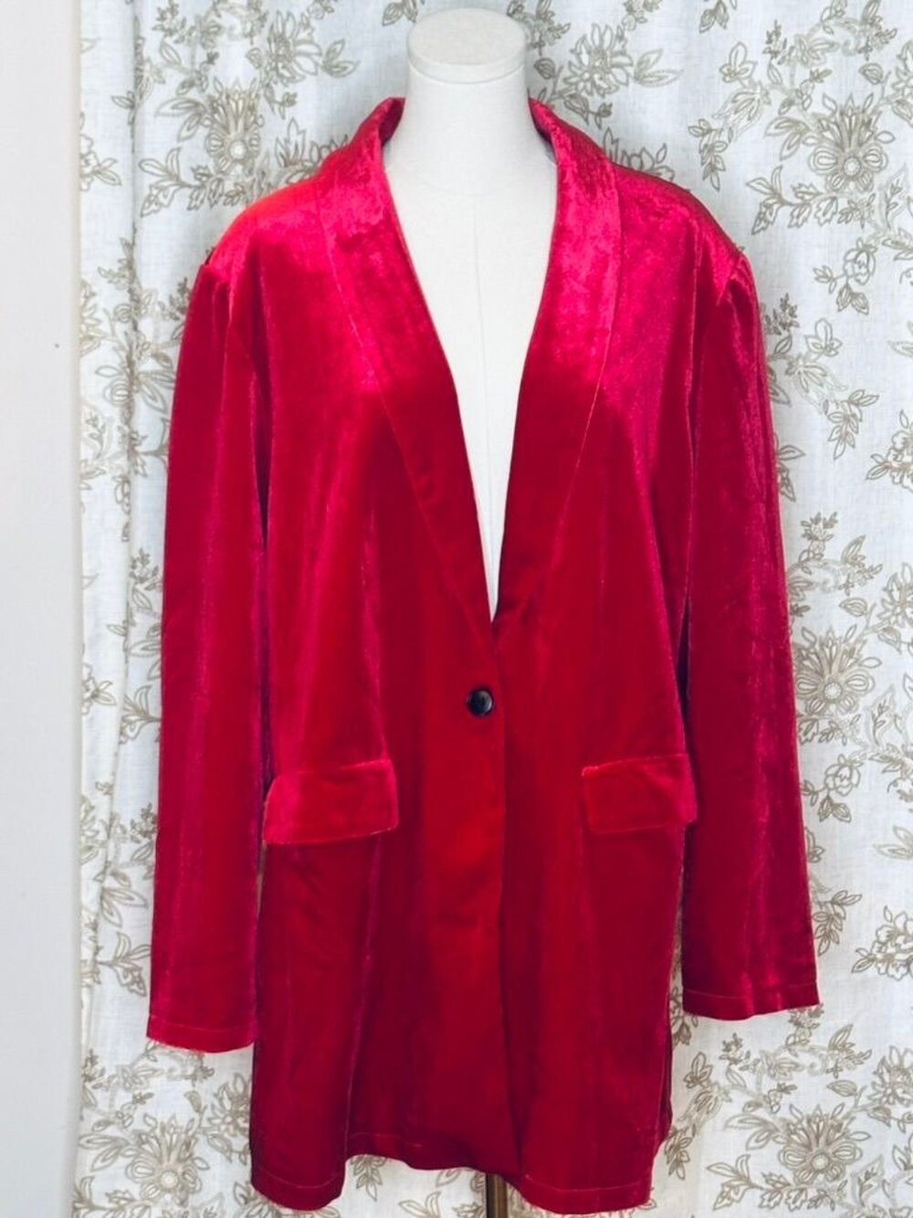 NEW Hot Pink Velour Womens 2XL Blazer Jacket Glam Formal Party Velvet Maximalism